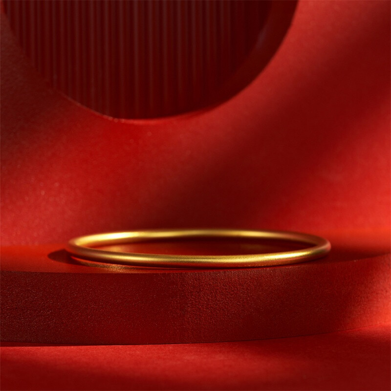 傳承古法黃(huáng)金(jīn)手镯999足金(jīn)實心金(jīn)镯子(zǐ)素圈金(jīn)飾